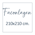 Faconlagen 210x210 cm.