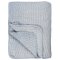 Vatt�ppe, Quiltet, Bl� og m�lkehvide striber, 130x180 cm, 100% Bomuld, Ib Laursen