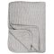 Vatt�ppe, Quiltet, M�rkegr� og m�lkehvide striber, 130x180cm, 100% Bomuld, Ib Laursen