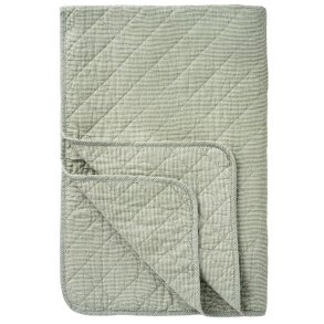 T�ppe, Gr�nne og m�lkehvide striber, 130x180 cm, Bomuld
