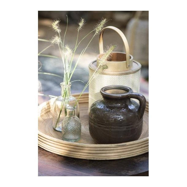 Lanterne m/papirside og glasindsats, Vista rund, glasindsats :7,5 cm, IBL