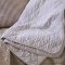 Vatt�ppe, Quiltet, M�rkegr� og m�lkehvide striber, 130x180cm, 100% Bomuld, Ib Laursen