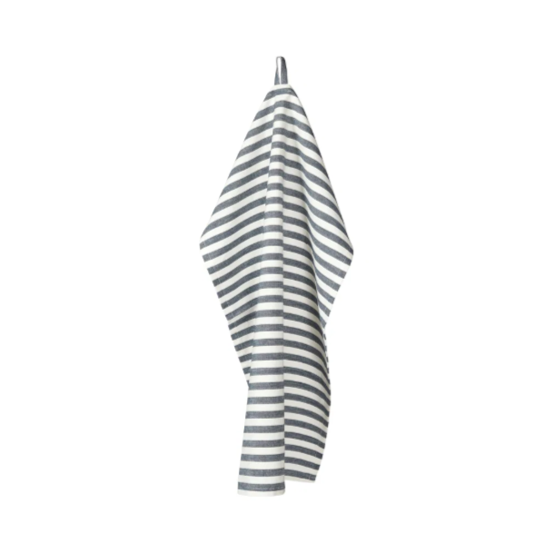 Viskestykke, Bl�/M�rkebl� striber, 50x70cm, bomuld, SP