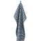 Viskestykke, M�rkebl�/hvide melange striber, 50x70cm, bomuld, SP