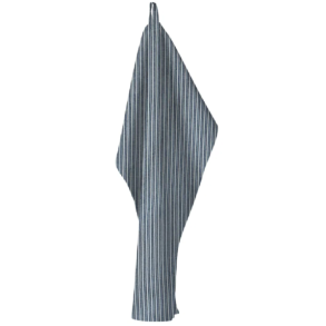 Viskestykke, M�rkebl�/Hvide striber, 50x70cm, bomuld, SP