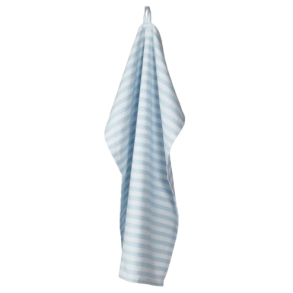 Viskestykke, Lysebl�/Hvide melange striber, 50x70cm, bomuld, SP