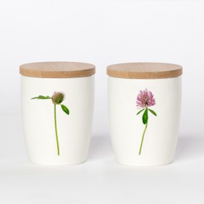 Krus med Bambusl�g, R�dkl�ver, 24 cl.