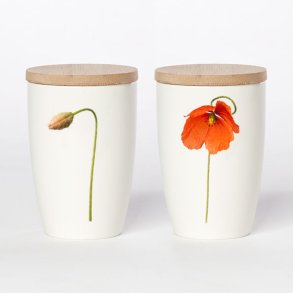 Krus med Bambusl�g, Valmue, 36 cl.