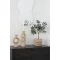Fan� lysestage i brun keramik � H23,5 cm