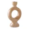 Fan� lysestage i brun keramik � H23,5 cm