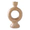 Fan� lysestage i brun keramik � H23,5 cm