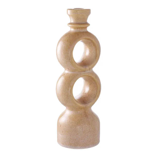 R�m� lysestage i brun keramik � H30,5 cm