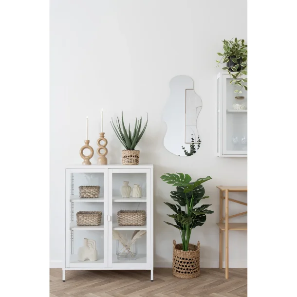 R�m� lysestage i brun keramik � H30,5 cm