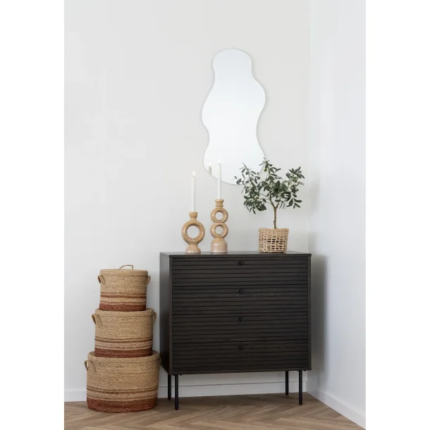 R�m� lysestage i brun keramik � H30,5 cm