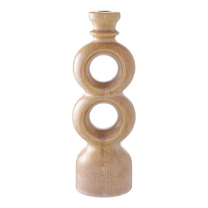 R�m� lysestage i brun keramik � H30,5 cm