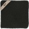 Grydelap Mynte - Pure black strikket 22x22 cm.
