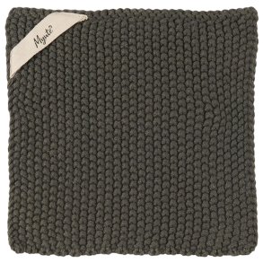 Grydelap Mynte - Thunder grey strikket 22x22 cm.