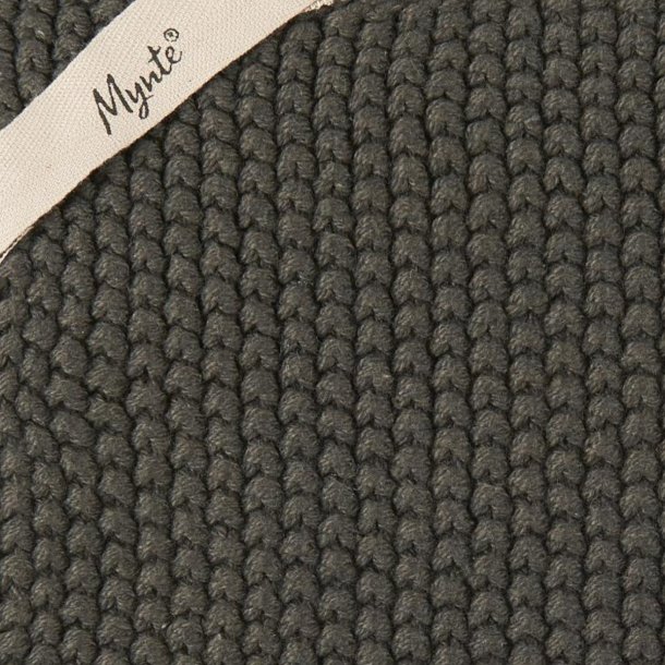 Grydelap Mynte - Thunder grey strikket 22x22 cm.
