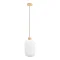 M�n pendellampe i hvidt glas og tr� � �20 cm, E27