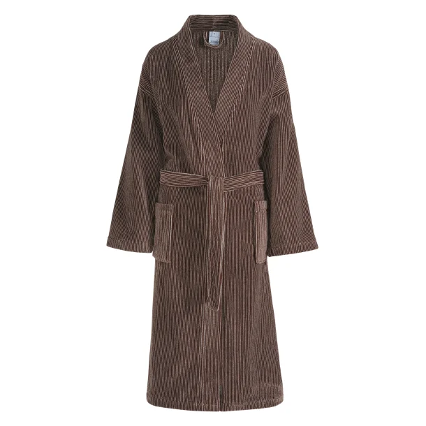 Badekbe Herre, Antonio, Mrk Chokolade strib, 100% bomuld X-Large