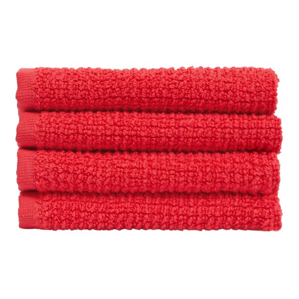 Hndklde, Organic Club, Rd, GOTS, 40x60 cm (Gæstehåndklæde)