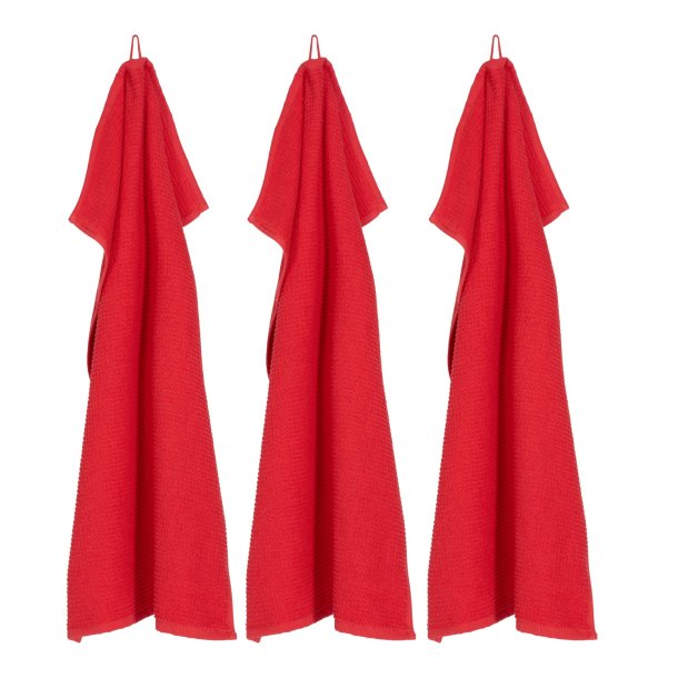 Hndklde, Organic Club, Rd, GOTS, 40x60 cm (Gæstehåndklæde)