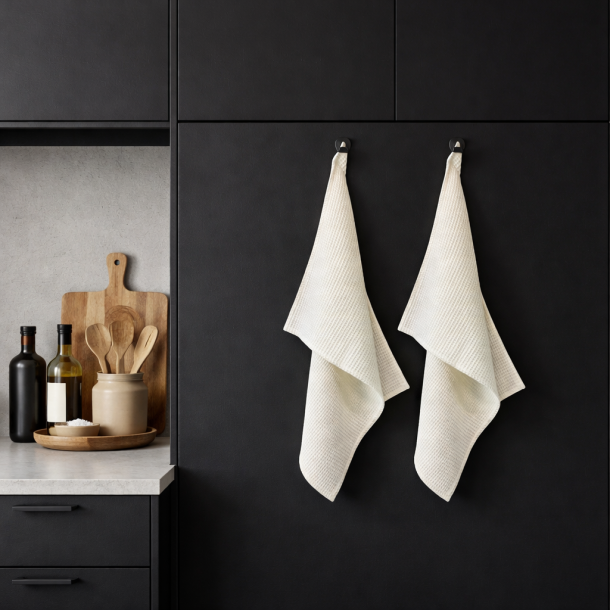 Viskestykke, Vaffelv�vet, Off-white, 50x70cm, bomuld