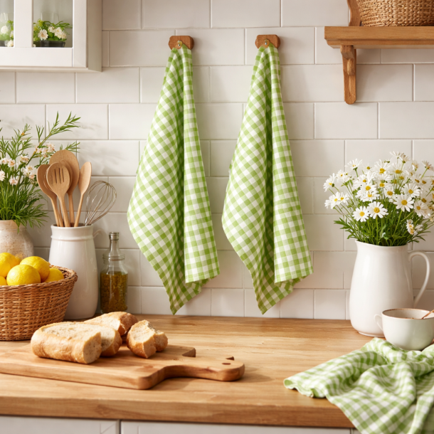 Viskestykke, K�kkentern, Lime, 50x70cm, bomuld