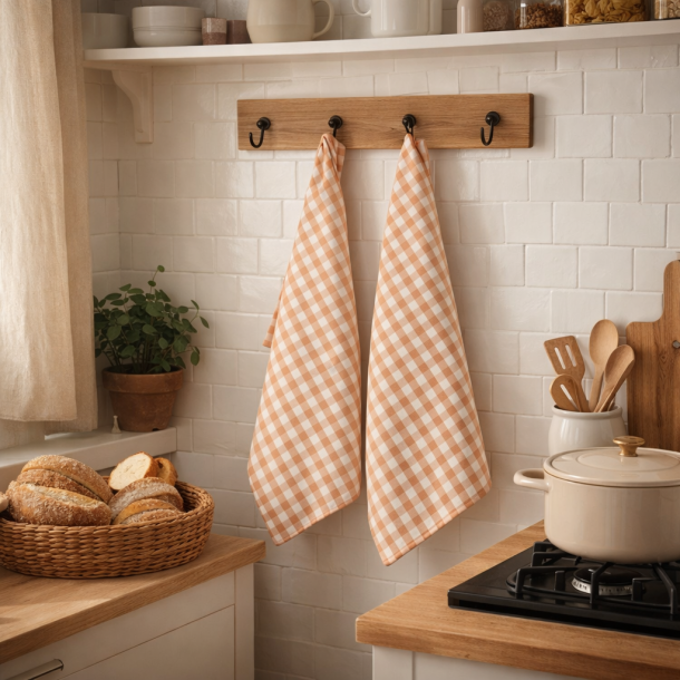 Viskestykke, K�kkentern, Abrikos, 50x70cm, bomuld