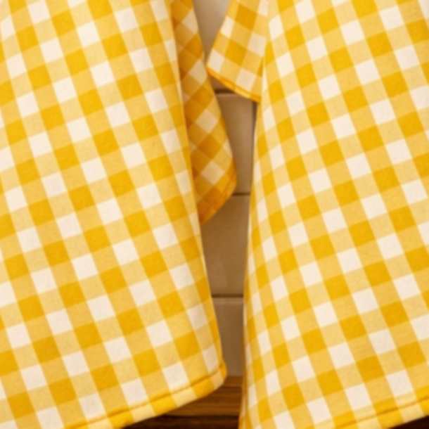 Viskestykke, K�kkentern, Gul, 50x70cm, bomuld