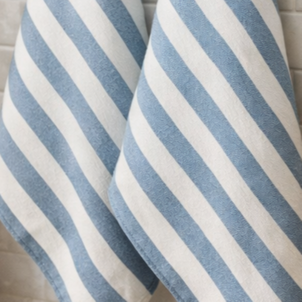 Viskestykke, Effi, Stribet Lysebl�, 50x70 cm, Bomuld, Lasa
