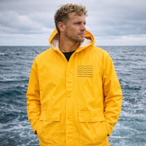 Klassisk regnfrakke med maritimt look