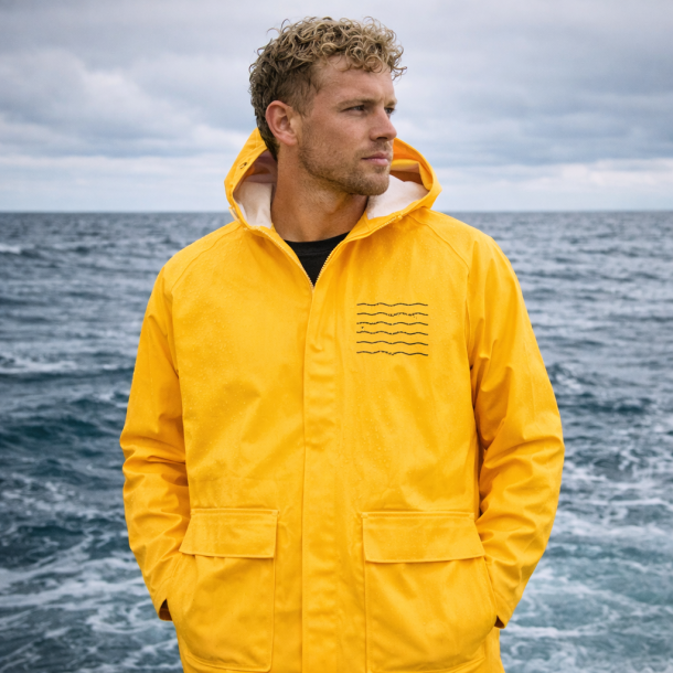 Klassisk regnfrakke med maritimt look