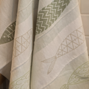 Viskstykke, Maris, Gr�n/sand farvet fisk, 50x70cm, Lasa