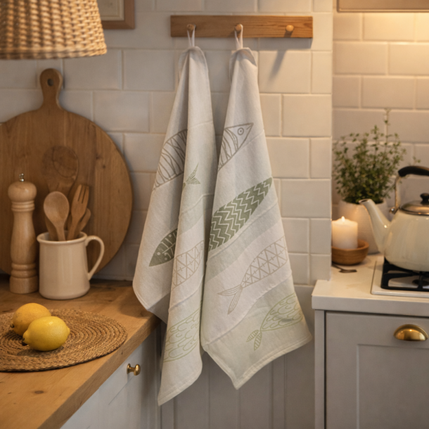 Viskstykke, Maris, Gr�n/sand farvet fisk, 50x70cm, Lasa