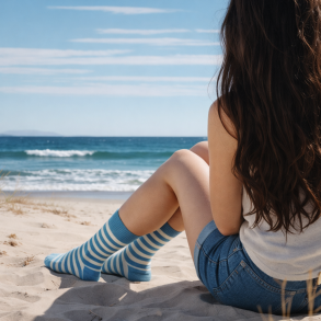 Uldsokker, Skagen, Lysebl� strib