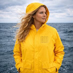 Klassisk regnfrakke med maritimt look