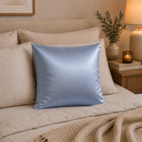 Pudebetr�k, Lysebl�, 60x63 cm, Bomuldssatin, Lynl�s, Skagen