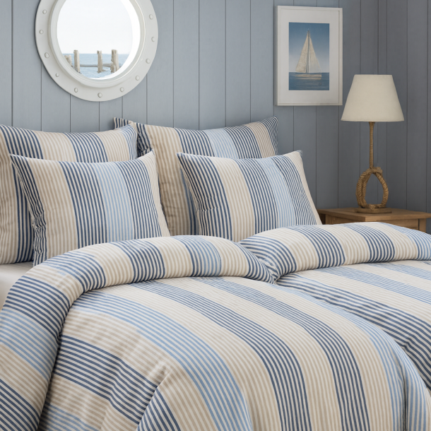 bySKAGEN Senget�j - Charlotte - Renforc� bomuld - Smalle bl� striber