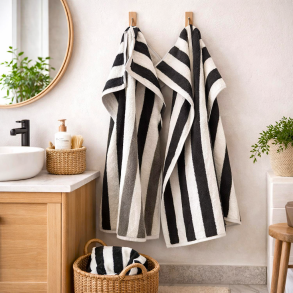 H�ndkl�de, Double Stripes, Lys sand/ M�rk sand