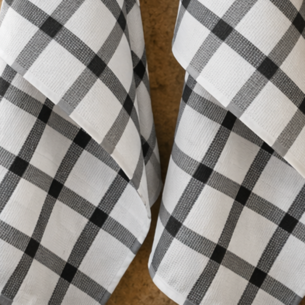 Viskestykke, Checks, Gr�, 50x70 cm