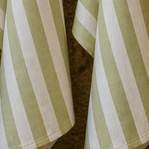 Viskestykke, Effi, Stribet Lys Oliven, 50x70 cm, Bomuld, Lasa