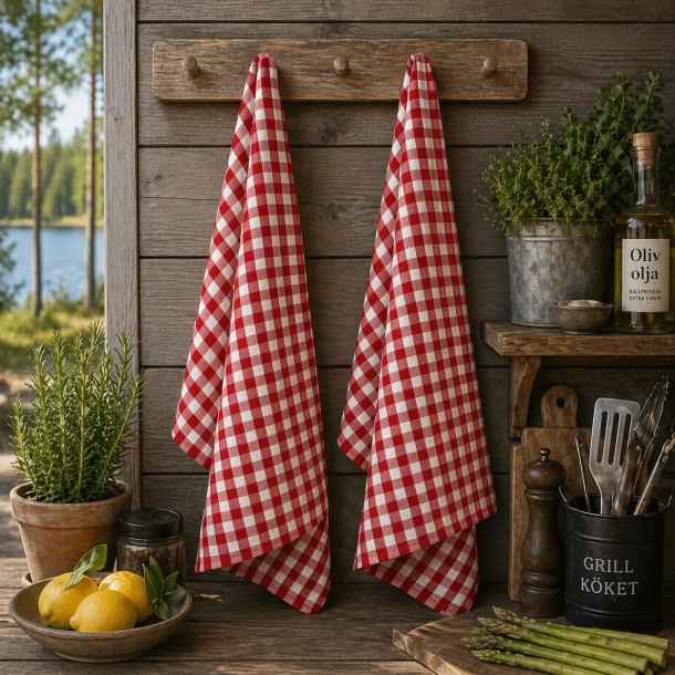 Viskestykke, K�kkentern, R�d, 50x70cm, bomuld