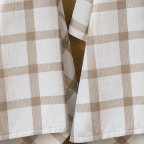 Viskestykke, Checks, Sand, 50x70 cm