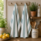 Viskestykke, Aqua/Hvid stribet, 50x70cm,, bomuld, SP