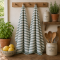 Viskestykke, Gr�n/melange stribet, 50x70cm,, bomuld, SP
