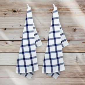 Viskestykke, Checks, Mrkebl, 50x70 cm