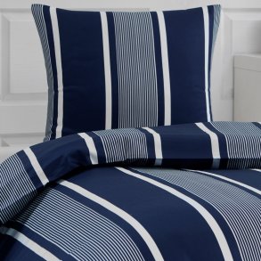 bySKAGEN Sengetj - Sille - Bomuldspercale - Mrkebl striber