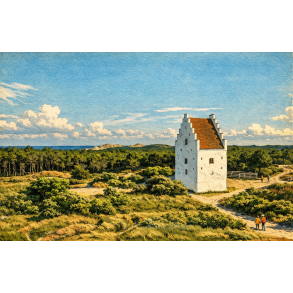 Plakat af Den Tilsandede Kirke, Skagen Modern Studio, Kunstprint, A2