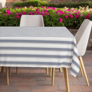 Dug, Capri, Bl/Sand stribet, 100% bomuld